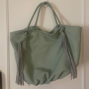 NWT Mint Anthropologie suede shoulder tote bag